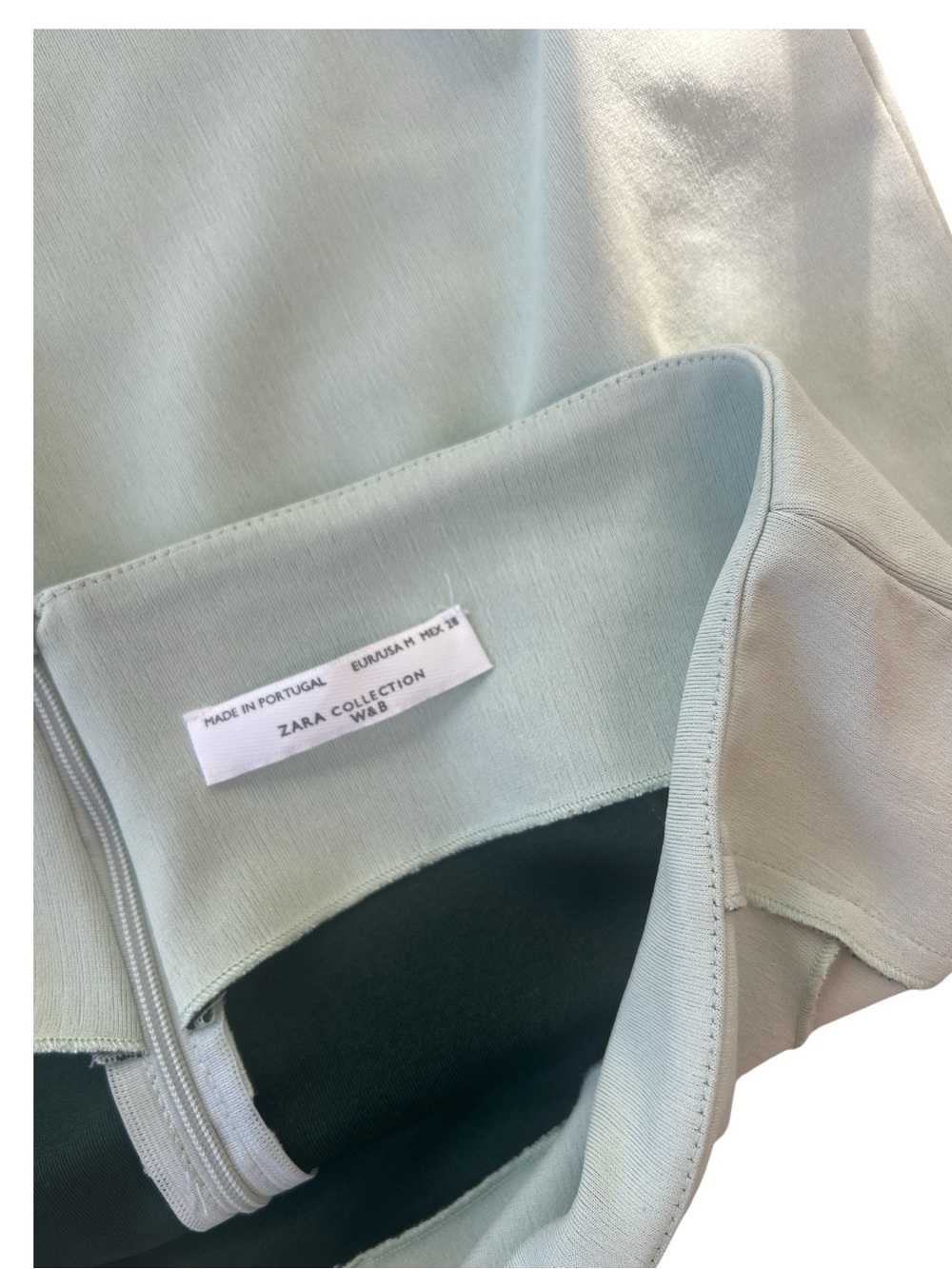 Zara Sage Green Asymmetrical Wrap Skirt - Picture 4 of 4